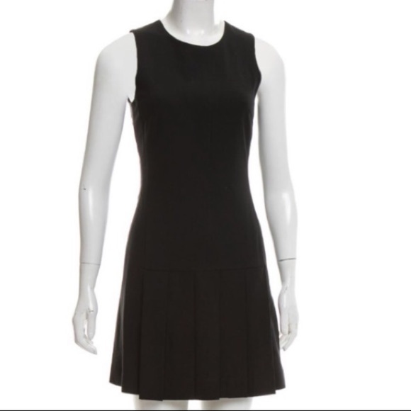 Theory Pleated Front Sleeveless Black Dress - Picture 1 of 9